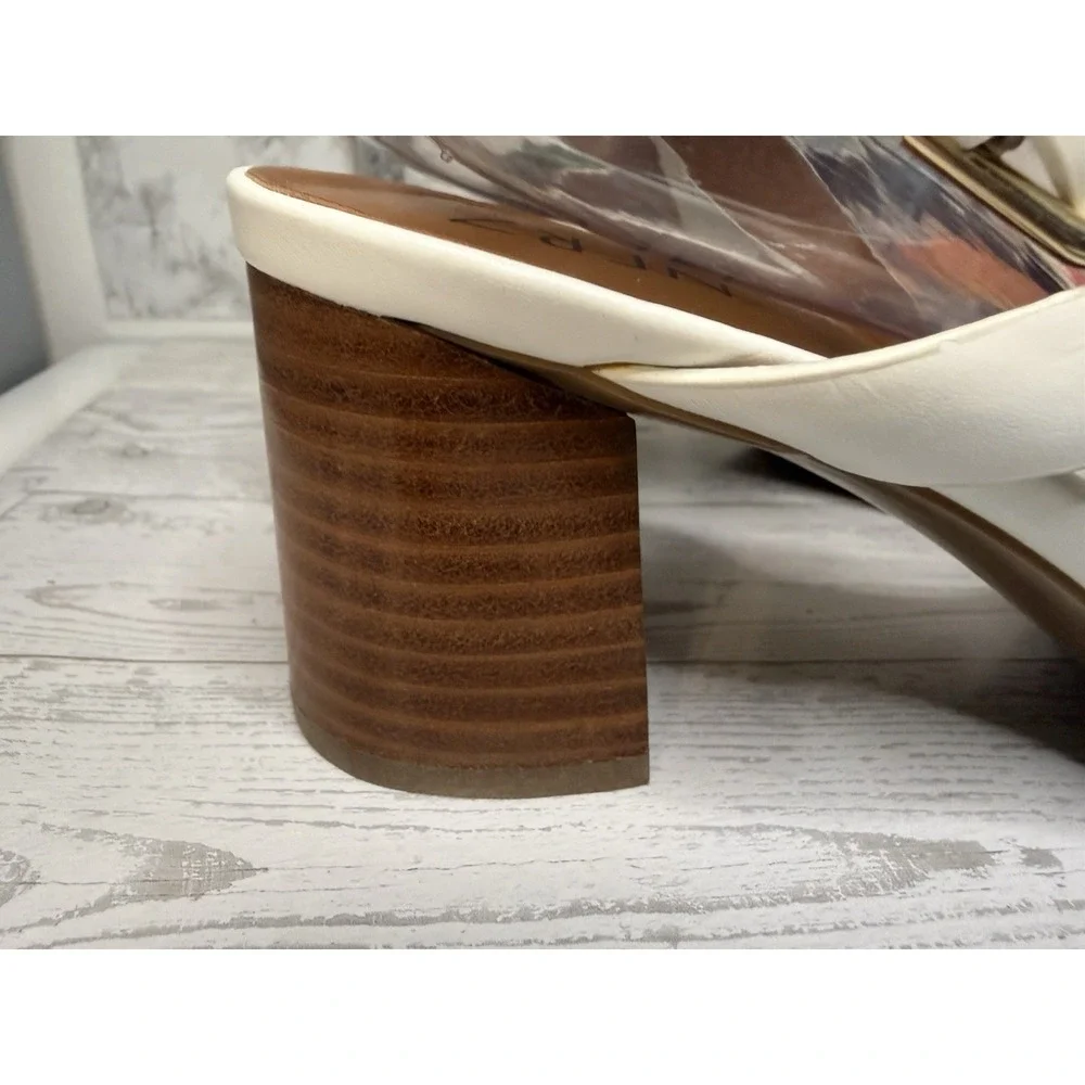 Naturalizer Kendall 8.5 Womens Strappy Sandals White Slingback Block Heel NWOT